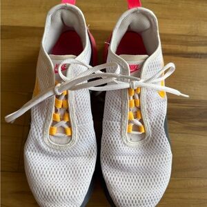 Nike White and Pink Mesh Sneakers